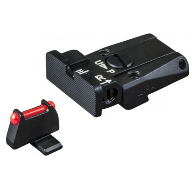 LPA SPR Adjustable Black Serrated Sight Set w/ Red Front For Sig Sauer P220 P225 P226 P228 P320 Black