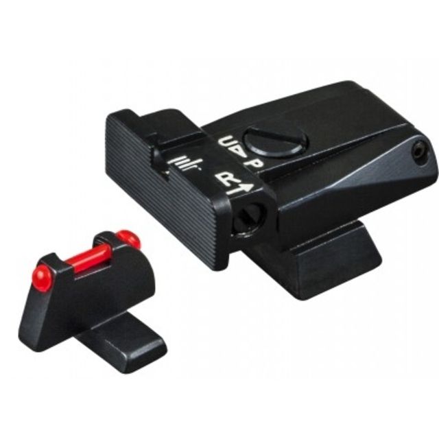 LPA SPR Adjustable Black Serrated w/Red Fiber Front Sight Set For H&K 40 USP Black - Lpa