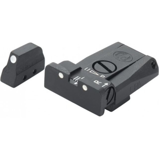 LPA SPR Adjustable White Dot Sight Set For Beretta Mod. - 92 96 98 M9 Black - Lpa