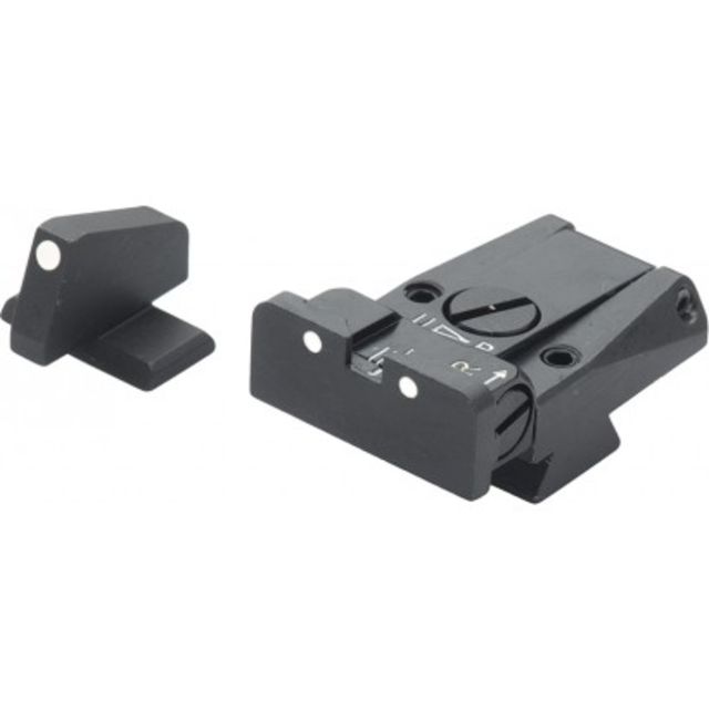 LPA SPR Adjustable White Dot Sight Set For Browning Mod - GP Vig GP MKIII GP Pract. GP40 S&W Black - Lpa