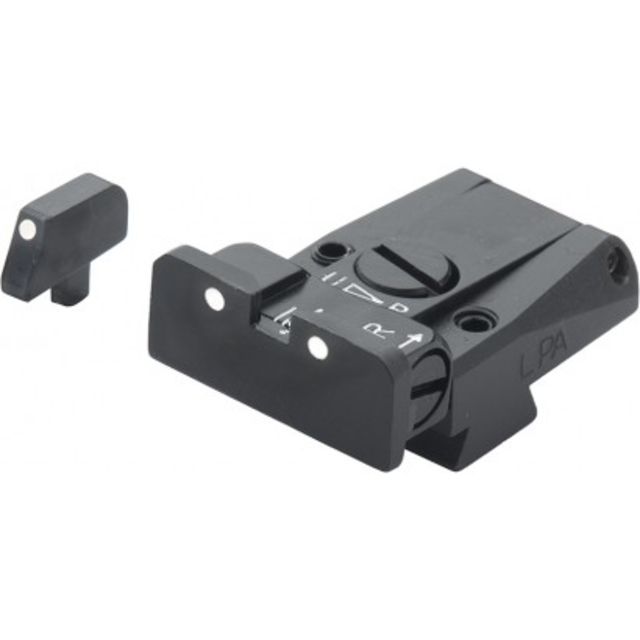 LPA SPR Adjustable White Dot Sight Set For Colt Gov't 1911-A1 Black - Lpa
