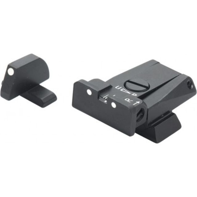 LPA SPR Adjustable White Dot Sight Set For H&K 40 USP Black - Lpa