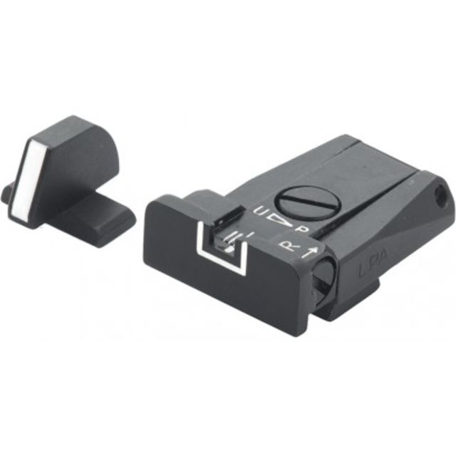 LPA SPR Adjustable White Outline Sight Set For Beretta Mod - Stock And Bridadier w/ Dovetail Front Sight Black - Lpa