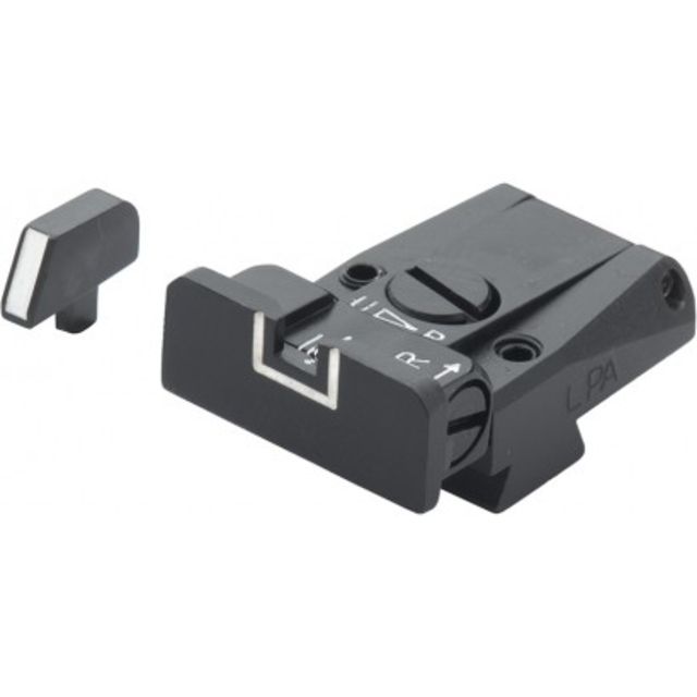 LPA SPR Adjustable White Outline Sight Set For Colt Gov't 1911-A1 Black - Lpa