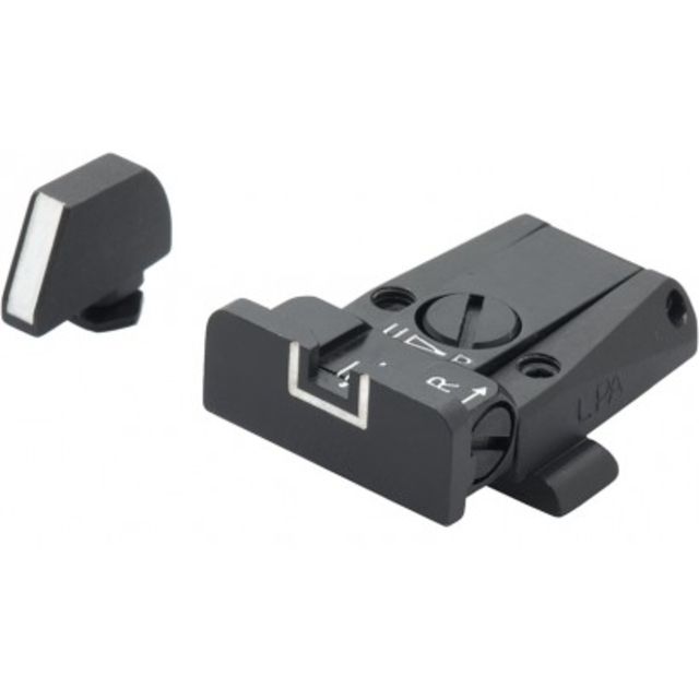 LPA SPR Adjustable White Outline Sight Set For Glock Black