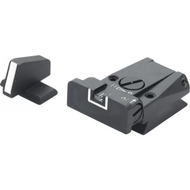 LPA SPR Adjustable White Outline Sight Set For H&K P7 Black - Lpa