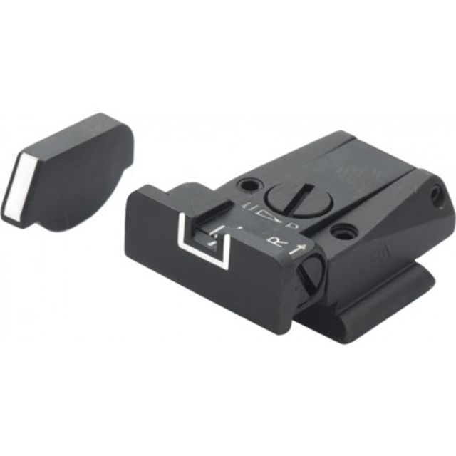 LPA SPR Adjustable White Outline Sight Set For Ruger P85-P89 Black - Lpa