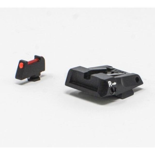 LPA SPS Fully Adjustable Black Target Rear Fiber Optic Front Sight Set For Glock 17-41 Black - Lpa