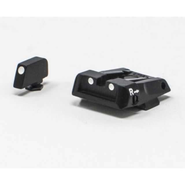LPA SPS Fully Adjustable White Dot Sight Set For Glock 17-41 Black - Lpa