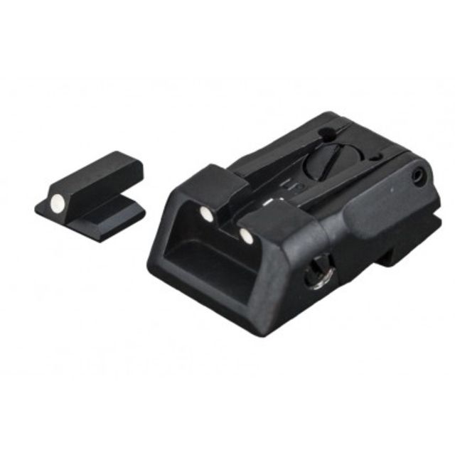LPA SPS Fully Adjustable White Dot Sight Set For Kimber 1911 Black - Lpa