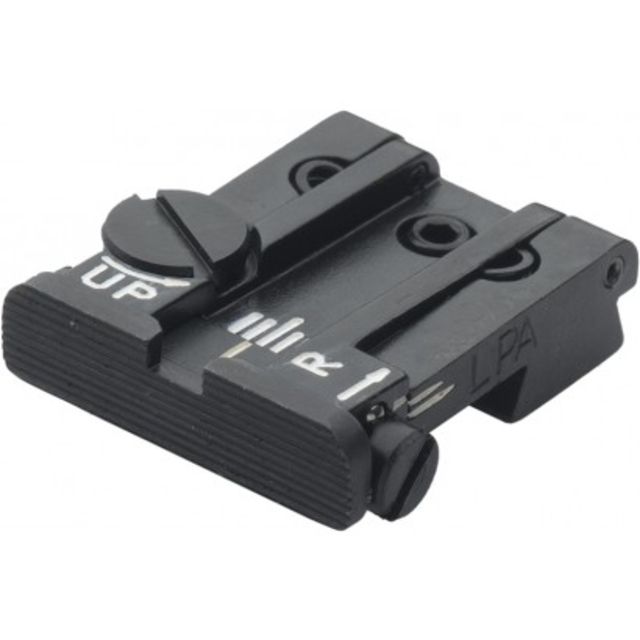 LPA TPU Adjustable Rear Black Serrated Sight Set For Browning High Power Sport Black - Lpa