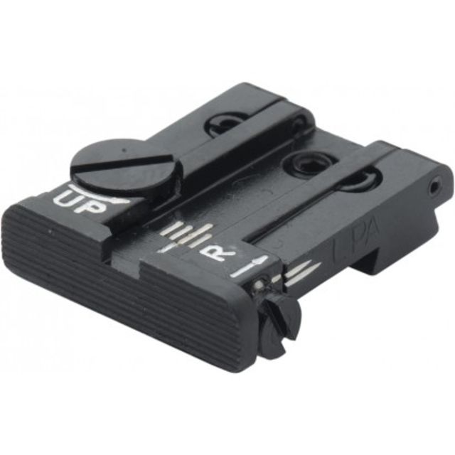 LPA TPU Adjustable Rear Black Serrated Sight Set For Browning High Power Vigilant Black