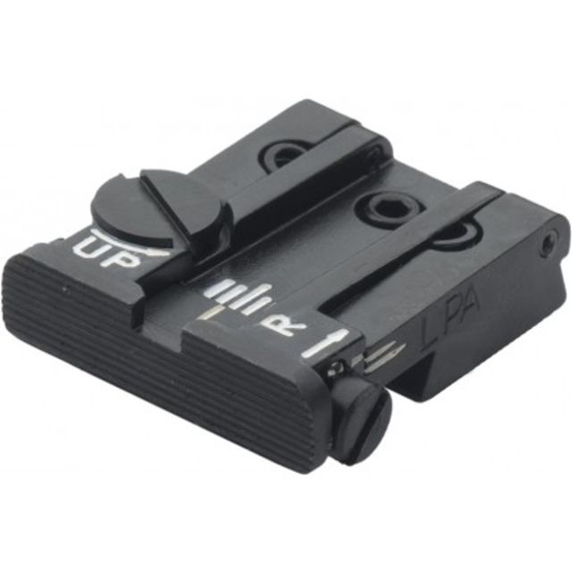 LPA TPU Adjustable Rear Black Serrated Sight Set For Ruger Cal22 Mark2 Black - Lpa