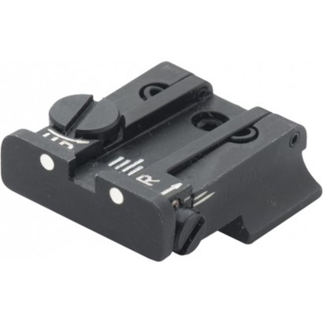 LPA TPU Adjustable Rear White Dot Sight Set For CZ 75 & CZ 85 New Model Black - Lpa