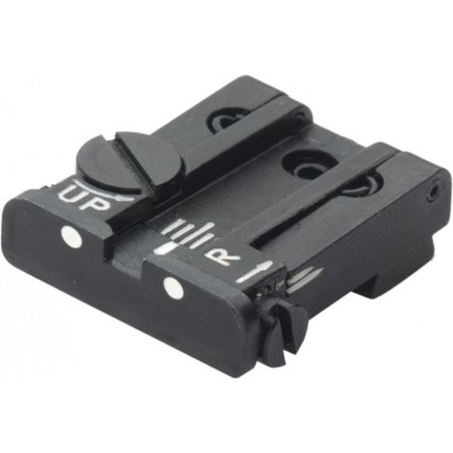 LPA TPU Adjustable Rear White Dot Sight Set For Glock 17-23 25-32 34 35 Black - Lpa