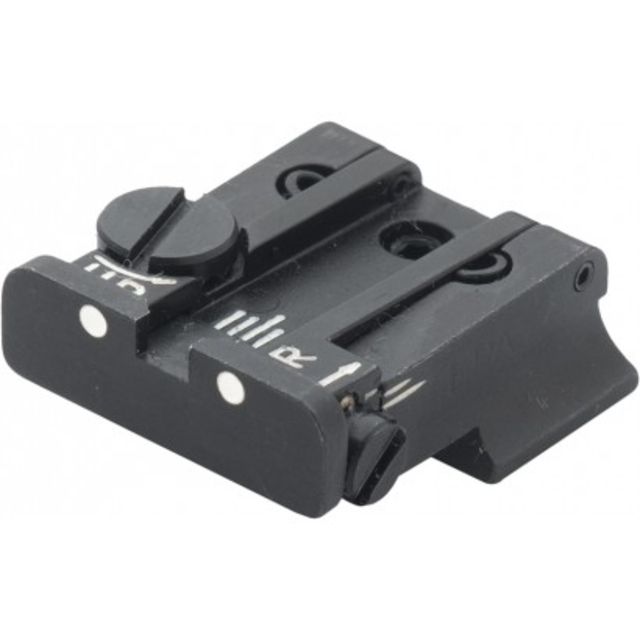 LPA TPU Adjustable Rear White Dot Sight Set For S&W Cal. 9 40 3rd Gen Black - Lpa