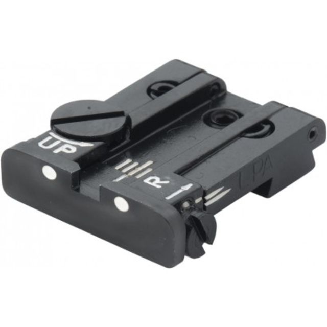 LPA TPU Adjustable Rear White Dot Sight Set For Springfield & Sig - P220/225 Etc. XD Black - Lpa