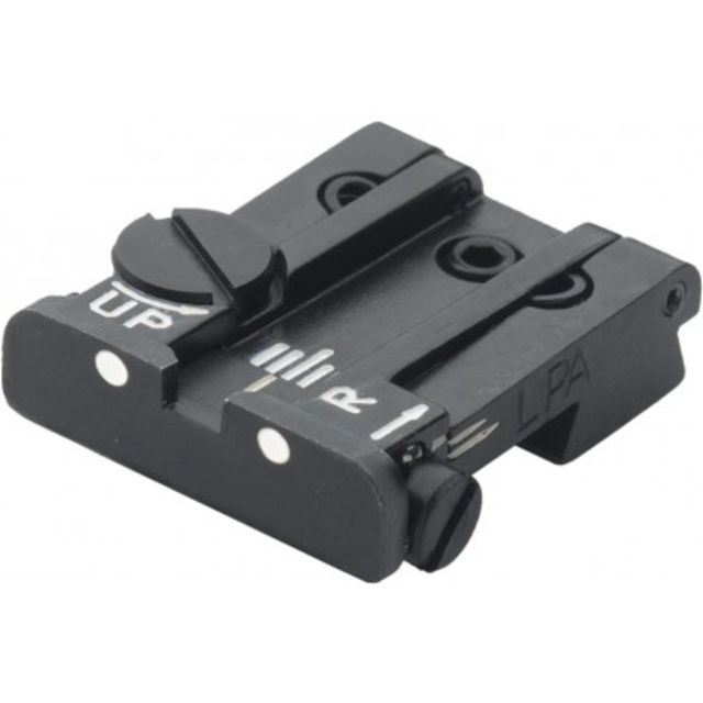 LPA TPU Adjustable Rear White Dot Sight Set For Tanfoglio / EAA P9 Springfield Jericho Black - Lpa