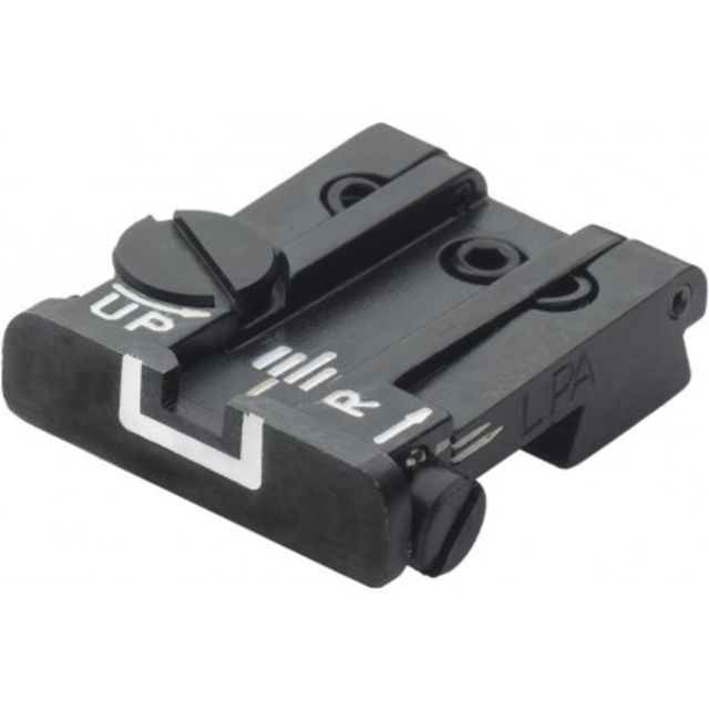 LPA TPU Adjustable Rear White Outline Sight Set For Browning High Power Sport Black - Lpa