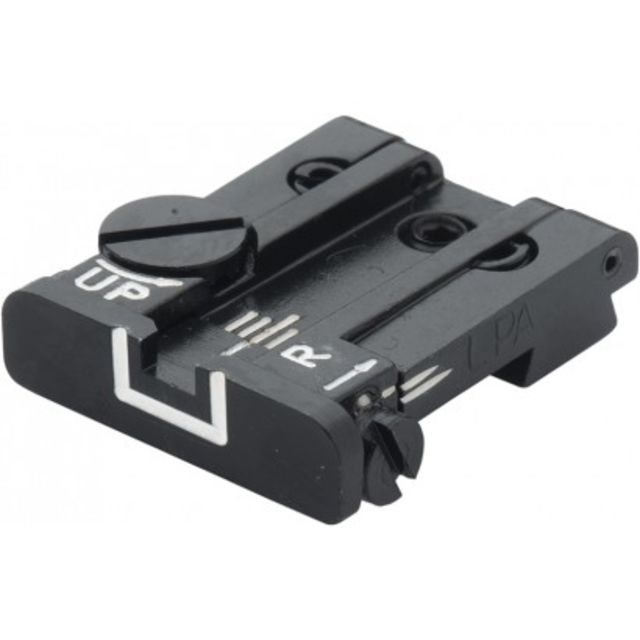 LPA TPU Adjustable Rear White Outline Sight Set For Springfield & Sig - P220/225 Etc. XD Black - Lpa