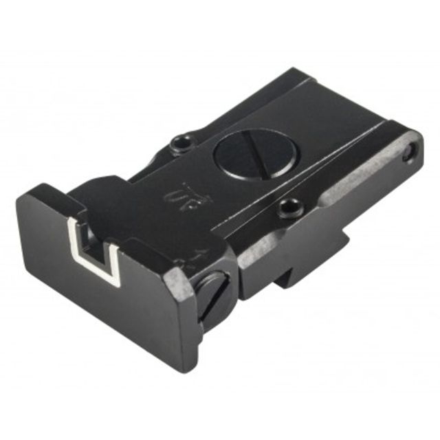 LPA TRT Adjustable Rear Target White Outline Sight Set  Black - Lpa