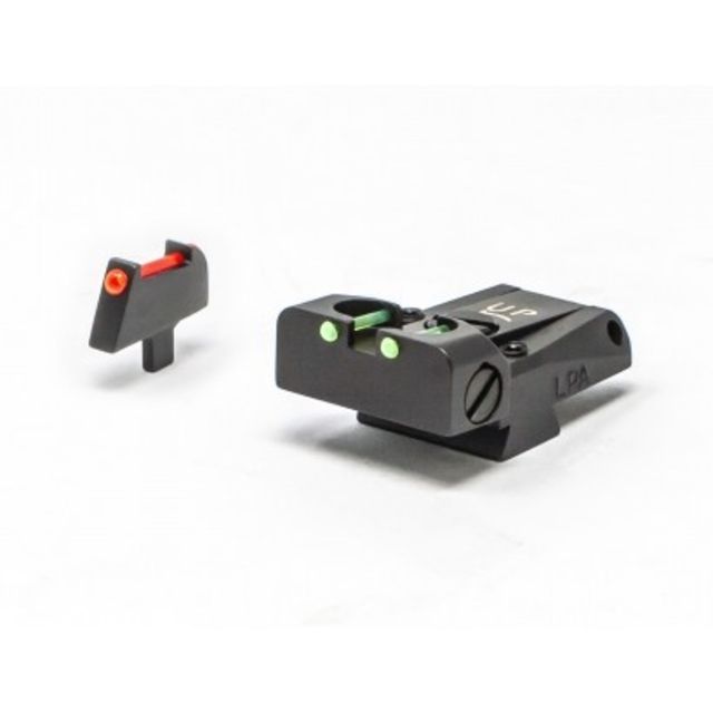 LPA TTF Fiber Optic Adjustable Sight Set For 1911 Colt 70 Series Black - Lpa