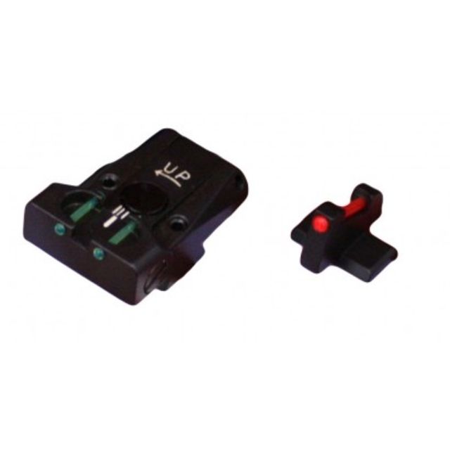 LPA TTF Fiber Optic Adjustable Sight Set For Browning GP Vigilant GP MK3 GP Pract. GP 40 S&W w/ Dove Front Black - Lpa