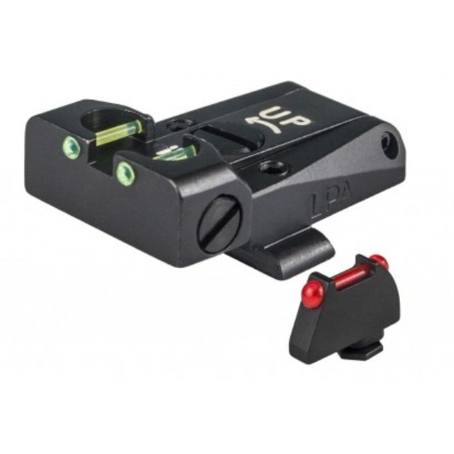 LPA TTF Fiber Optic Adjustable Sight Set For Glock 17 19-32 34 Black - Lpa