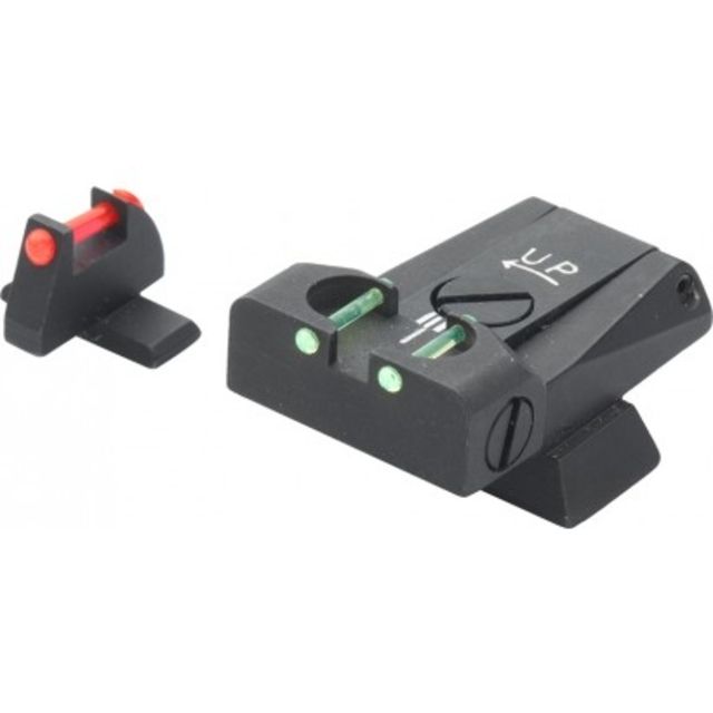LPA TTF Fiber Optic Adjustable Sight Set For H&K USP 40 S&W USP 45 Black