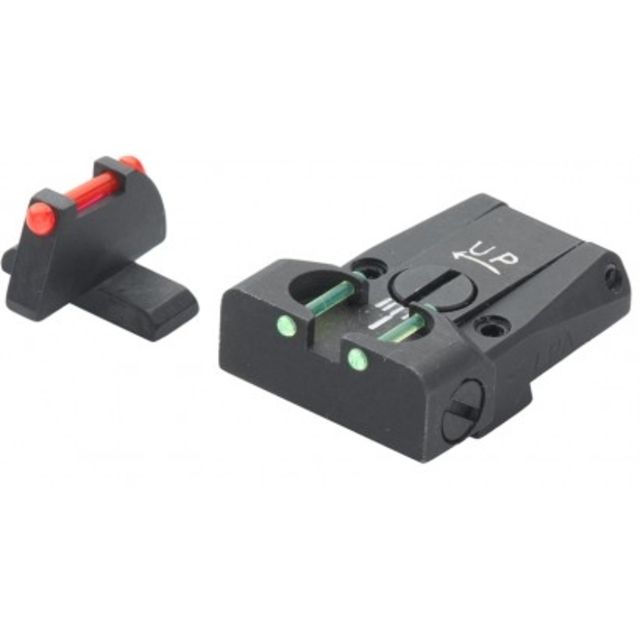 LPA TTF Fiber Optic Adjustable Sight Set For Sig Sauer P220 P225 P226 P228 P320 Black - Lpa
