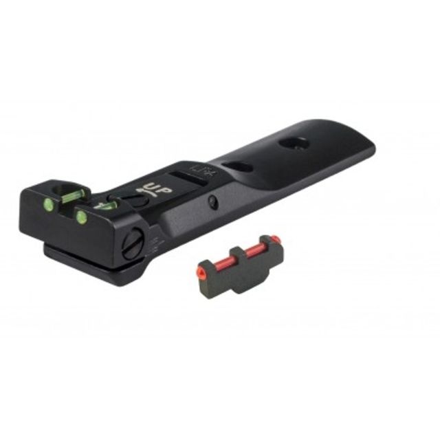 LPA TXT Fully Adjustable Fiber Optic Target Blade Pin On Front Sight Set For S&W Revolver Black - Lpa