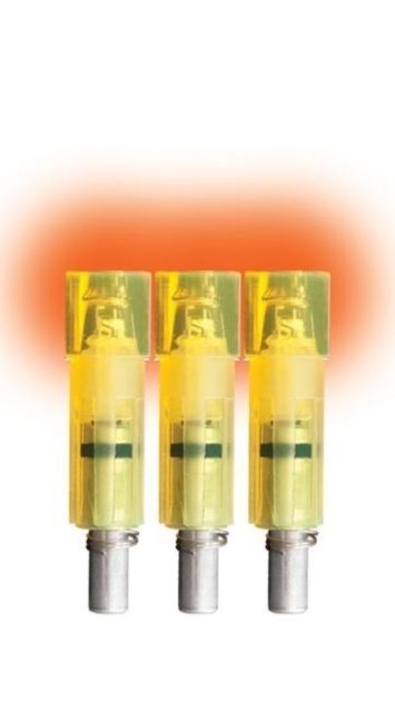 USED Lumenok Lighted Crossbow Nock Flat Bolt Ends 3-Pack HD Orange