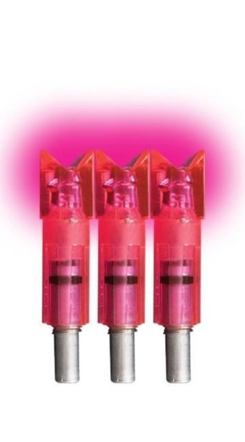 Lumenok Lighted Crossbow Nock Bolt End Gold Tip Crescent 3-Pack Pink - Lumenok