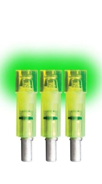 Lumenok Lighted Crossbow Nock Carbon Impact Flat Bolt Ends 3-Pack Green