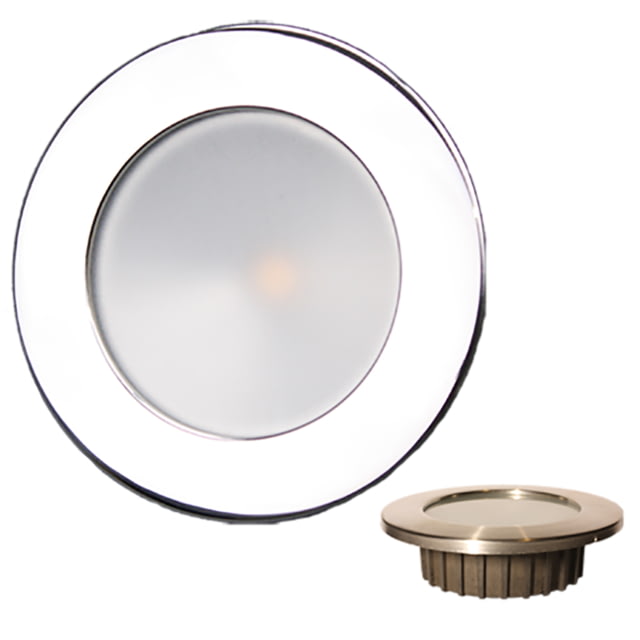 Lunasea Lighting Zero Emi Recessed 3.5in 575 Lumen LED w/Polished Stainless Steel Bezel Light 12VDC Warm White