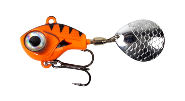 Lunkerhunt Big Eye Tail Spin Jig Fluorescent Orange Glow 1.3in & 1/2 oz