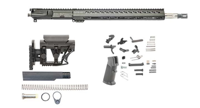 Luth-AR Bull Rifle Kit Minus Lower Receiver w/ Collapsible Stock .223 27in 18in Bull Rifle 1x9 1/2x28 Picatinny KeyMod A2 Flash Hider Anodized - Luth-Ar