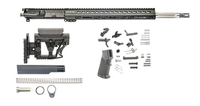 Luth-AR Bull Rifle Kit Minus Lower Receiver w/ Collapsible Stock .223 29in 20in Bull Rifle 1x9 1/2x28 Picatinny KeyMod A2 Flash Hider Anodized - Luth-Ar