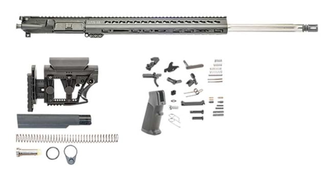 Luth-AR Bull Rifle Kit Minus Lower Receiver w/ Collapsible Stock .223 31in 24in Bull Rifle 1x9 1/2x28 Picatinny KeyMod A2 Flash Hider Anodized - Luth-Ar