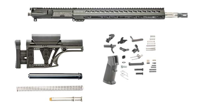 Luth-AR Bull Rifle Kit Minus Lower Receiver w/Fixed Stock .223 27in 18in Bull Rifle 1x9 1/2x28 Picatinny Key MOD A2 Flash Hider Anodized Manganese - Luth-Ar