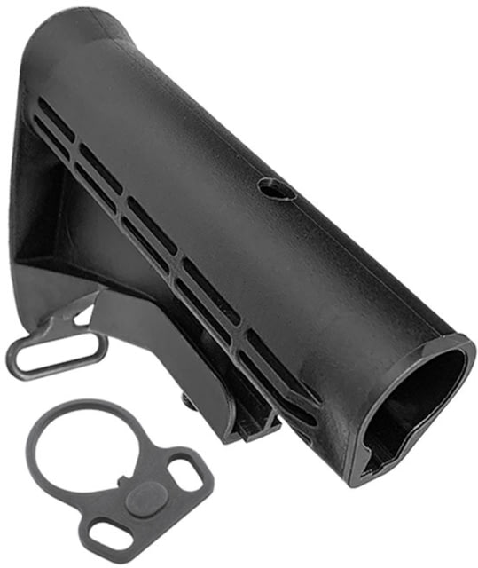 Luth-AR M4 Buttstock w/Rear Sling Swivel and Retro Latch Plate Black Carbine - Luth-AR