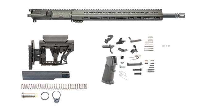 Luth-AR Mark 12 Kit Minus Lower Receiver w/ Collapsible Stock 5.56mm 27in 18in Government Rifle 1x9 1/2x28 Picatinny Key MOD A2 Flash Hider Anodized - Luth-Ar