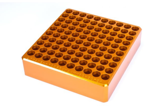 Lyman Ammo Checker Block 9mm 100 Hole Brown
