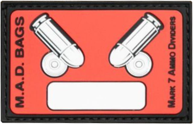 Lyman MAD Bag Patches 2x3in Red/White - Lyman