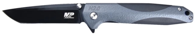 M&P 2-Tone Clip Folder Knife 3.4in 8Cr13MoV Steel Blade 4.75in Rubberized Handle - M&P