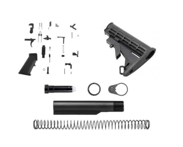 M2 Armament Group M2 Streamline Lower Receiver Completion Kit M4 Stock Black - M2 Armament Group