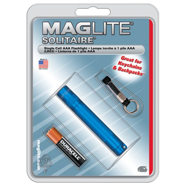 MagLite Solitaire AAA 1-Cell Incandescent Flashlight Blue Blister Pack - Maglite