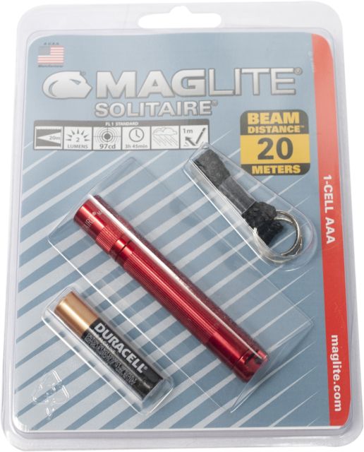 Maglite MagLite Solitaire AAA 1-Cell Incandescent Flashlight Red Blister Pack - $10.49 at Optics Planet