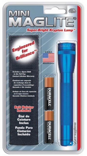 MagLite Mini 2 Cell AA Incandescent Flashlight Blue Blister Card - Maglite