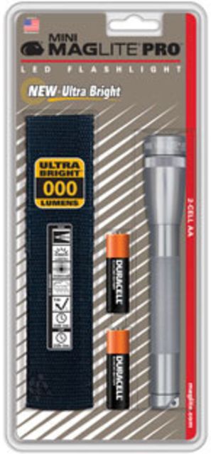 MagLite Mini 2 Cell AA Incandescent Flashlight Gray Pewter Blister Card - Maglite